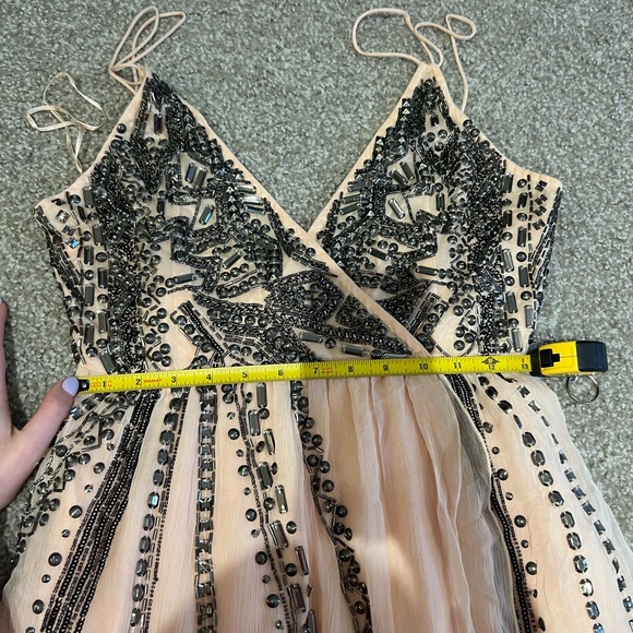 NWT Free People Cassiopeia Beaded Mini Dress in Peach, Size 10 - Picture 11 of 11